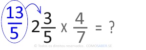 Exemplo de Multiplicação de Frações Mistas 03