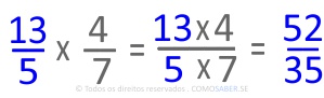 Exemplo de Multiplicação de Frações Mistas 05