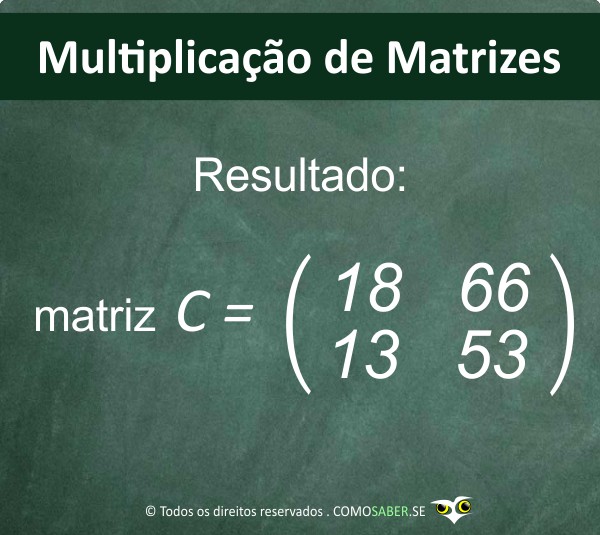 Exemplo de Multiplicação de Matrizes Resultado Matriz C passo 05